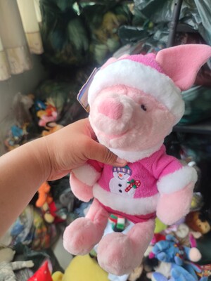 小熊维。尼好友小猪皮杰中古老货冬天Piglet公仔毛绒玩具卡通玩偶
