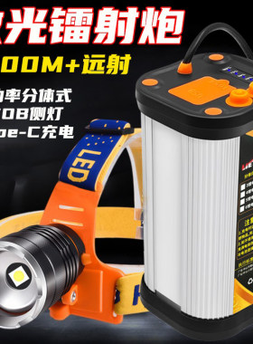 变焦分体式头灯强光户外远射