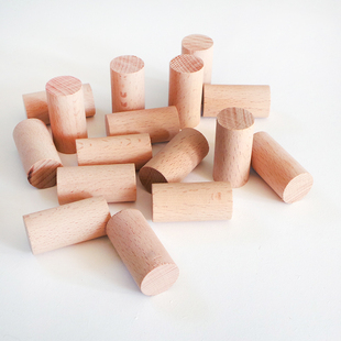 榉木实木棒小圆木片积木桩木头木柱幼儿园儿童diy手工制作模型