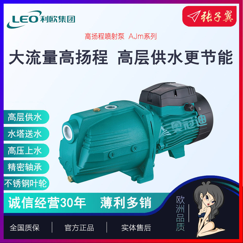 【奥冠迪】利欧AJm150高楼井湖水抽水小型浇灌喷泉自吸喷射大头泵