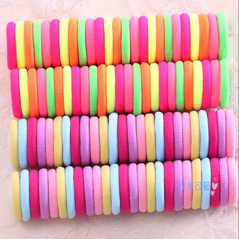 3cm儿童发圈小号发绳不伤发皮套无接缝头绳毛巾圈50根装皮筋