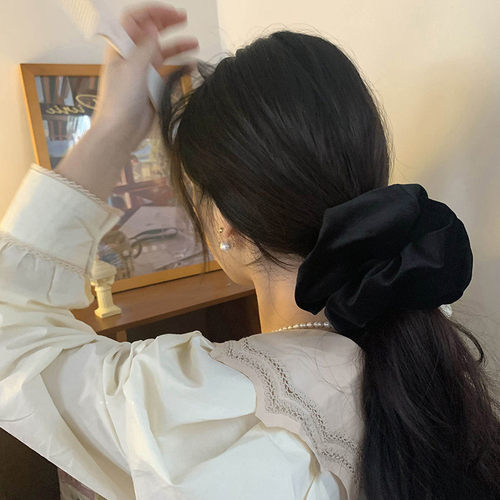 正脸看得到的大号丝绒发圈头饰真丝肠圈发饰后脑勺盘发头绳韩国