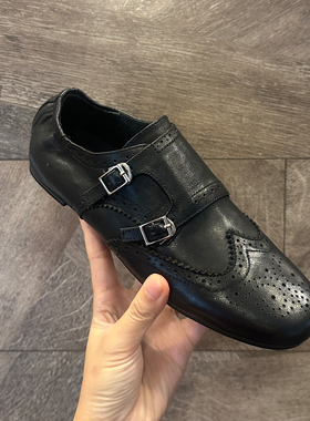 全头层牛皮小众百搭布洛克雕花小皮鞋时尚真皮软底单鞋千金风女鞋