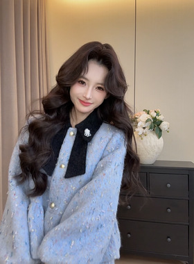 可可可欣【蓝色冰岛羽绒套装】女装洋气时尚休闲原创小众老钱风