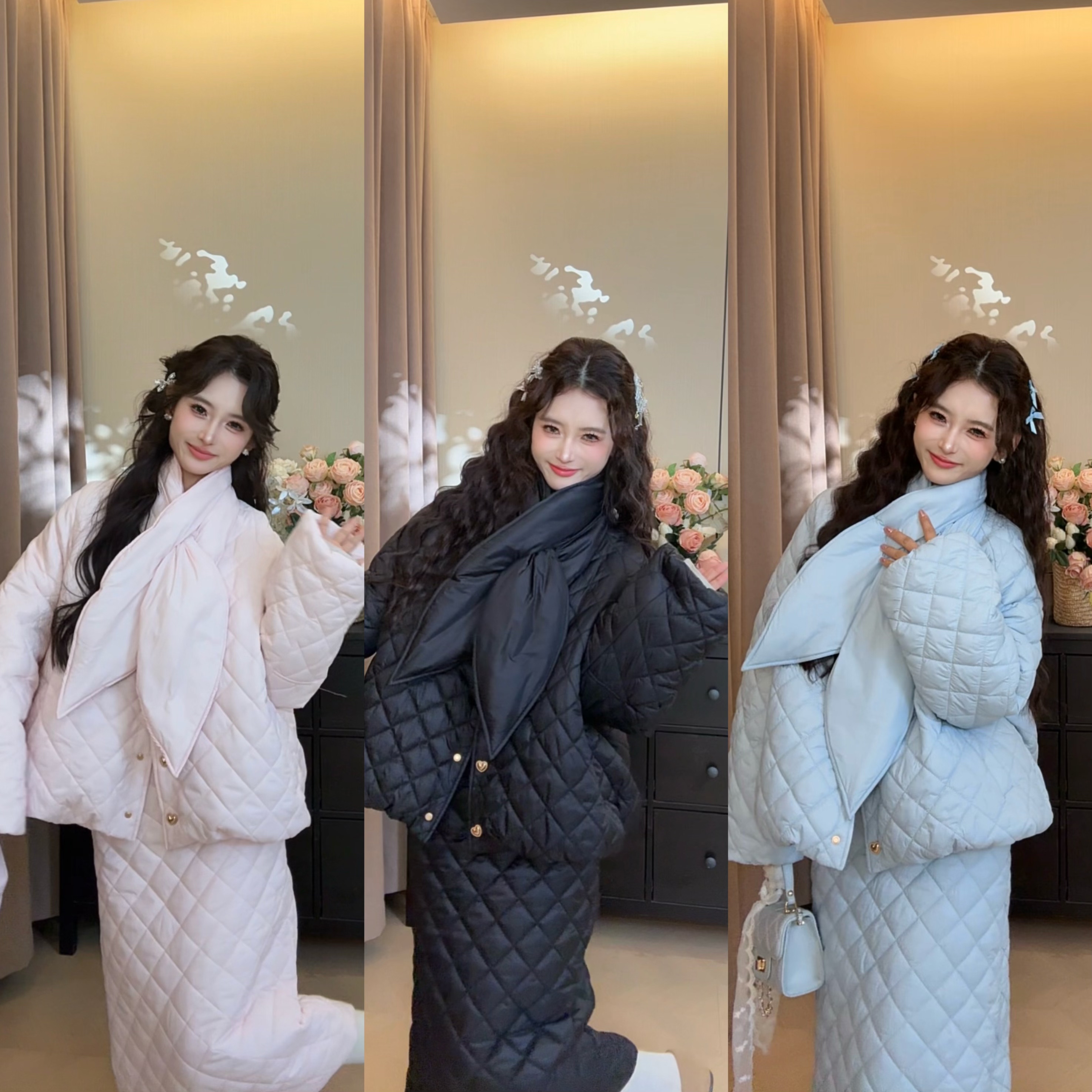 可可可欣【甜美暖冬羽绒套装】女装洋气时尚休闲原创小众老钱风