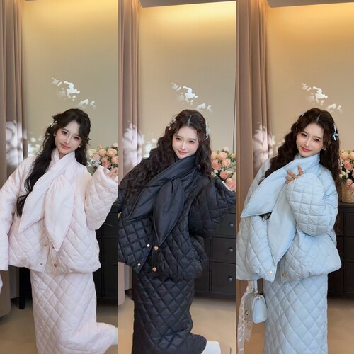 可可可欣【甜美暖冬羽绒套装】女装洋气时尚休闲原创小众老钱风