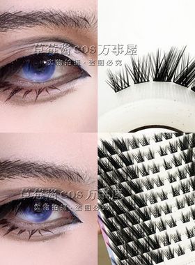 10排大容量狐系婴儿直硬梗假睫毛浓密分段斜飞超长硬梗眼睫毛F25