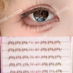 棕色北极星下睫毛假睫毛胶水款 单簇F06 大容量自然浓密卷翘分段式