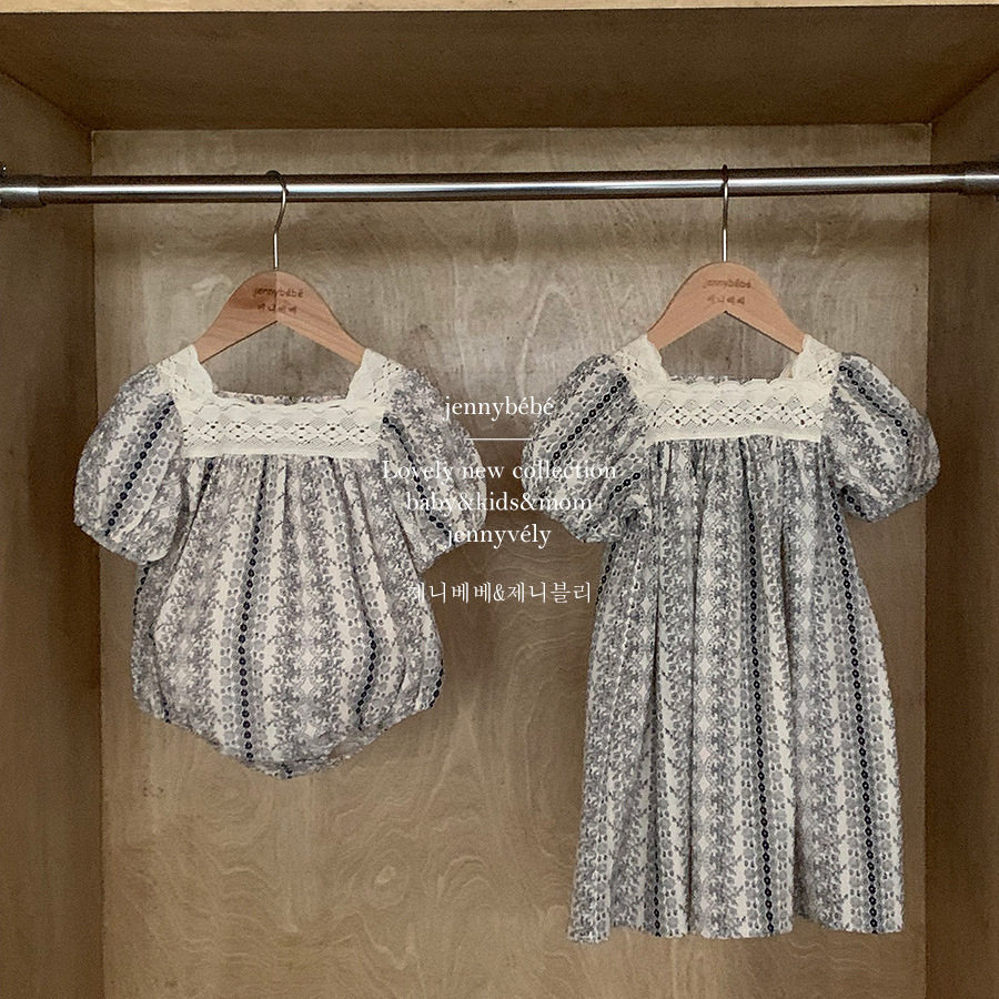 韩版姐妹装夏季复古爬服连衣裙