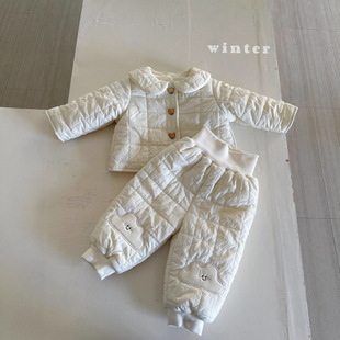 韩版童装 婴童棉服套装 冬季新款 女童冬加棉加厚外套 休闲百搭裤