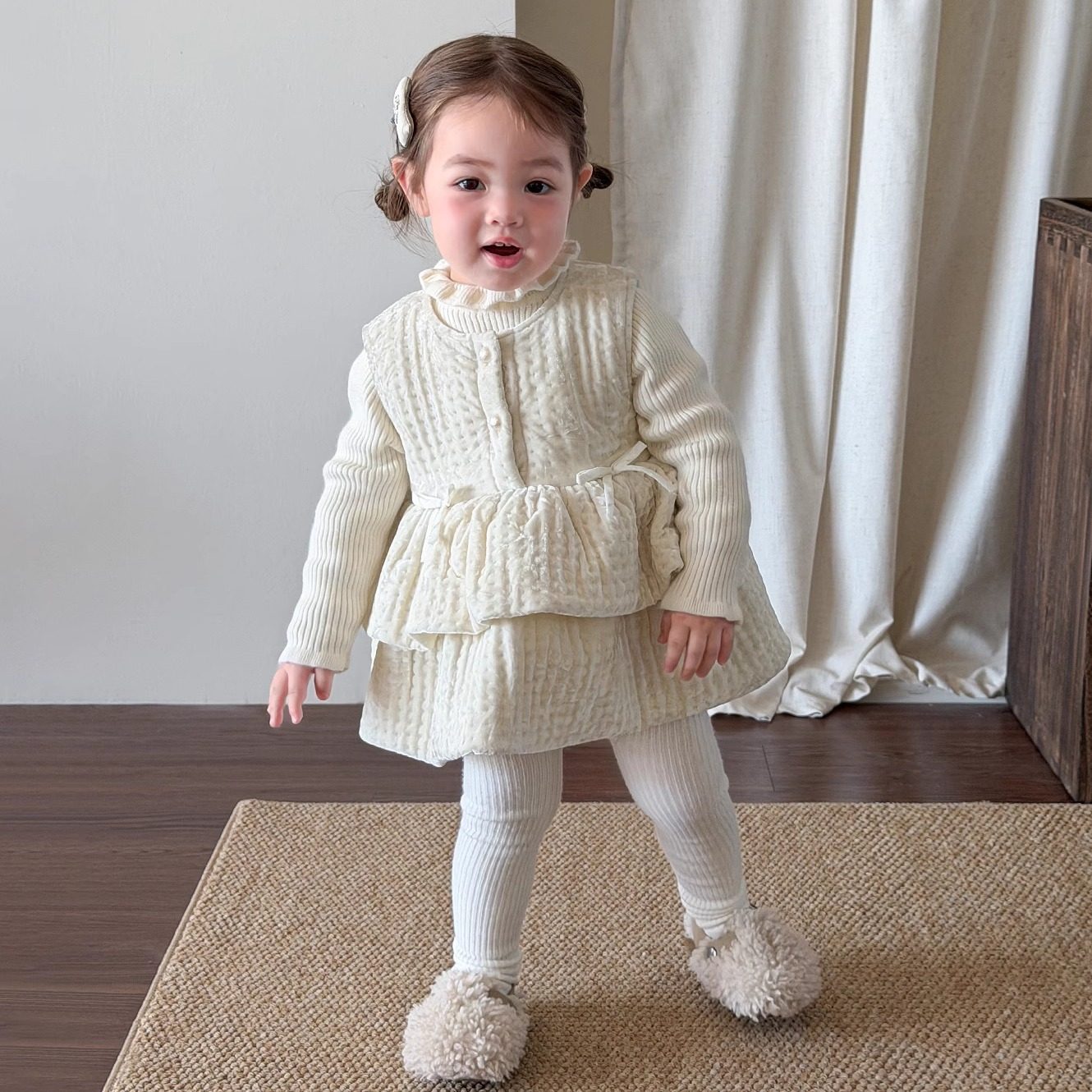 韩版童装女童连衣裙冬装洋气加绒儿童公主裙宝宝裙子周岁女宝礼服