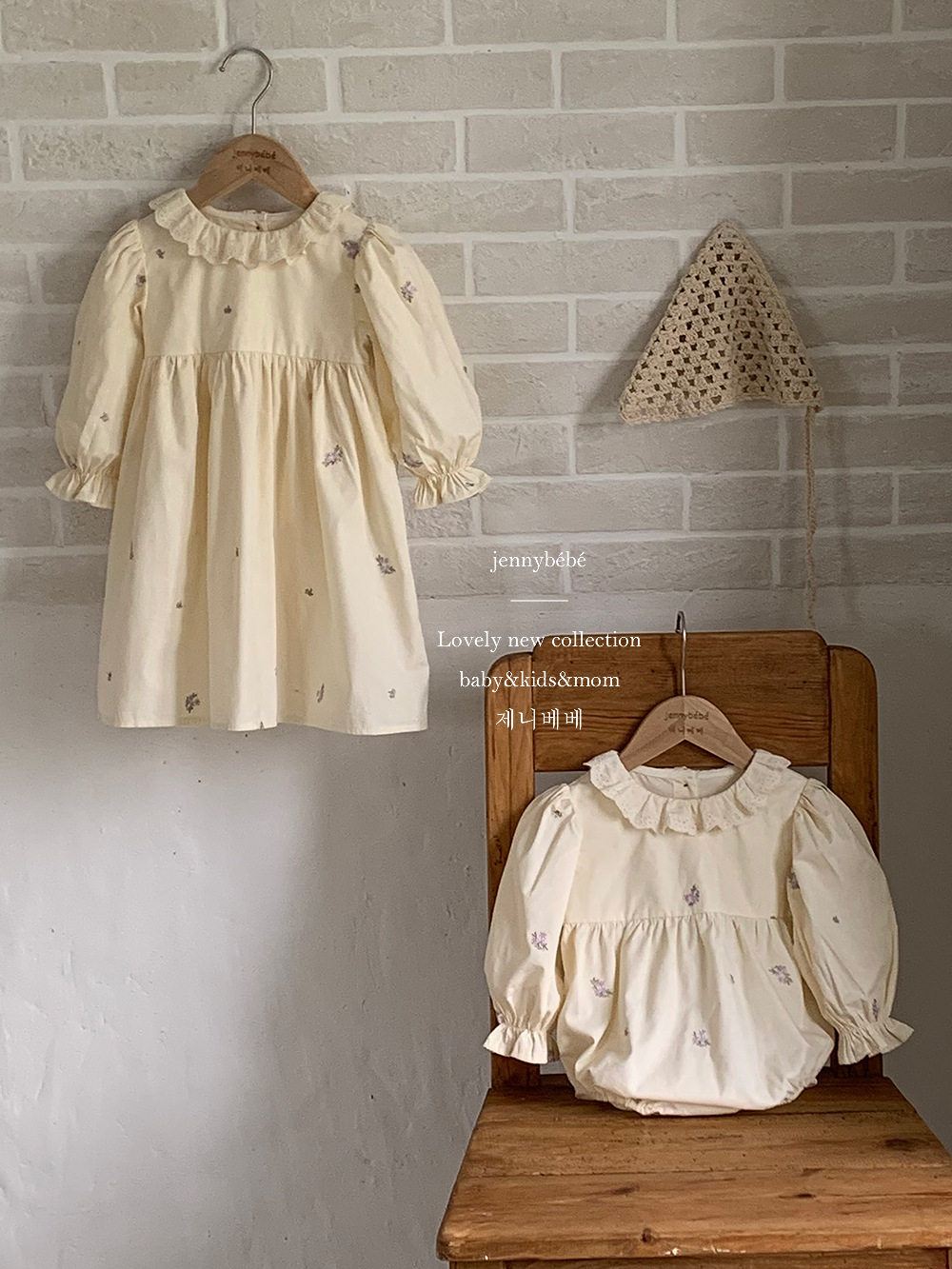 韩版ins童装绣花爬服连衣裙