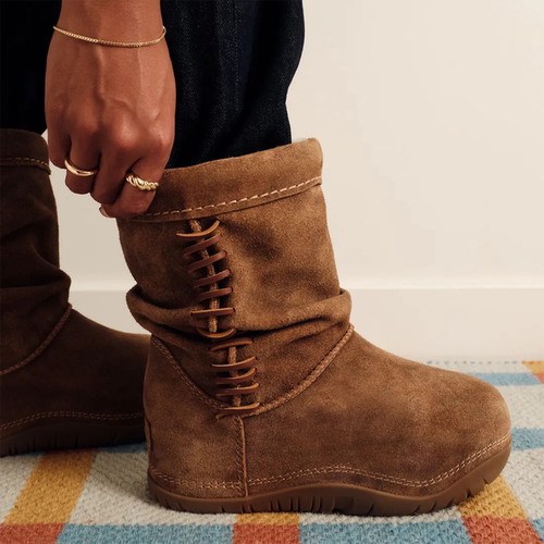 代购Ugg Bucked Boot保暖抗寒羊皮内衬女士雪地靴厚底增高中帮靴