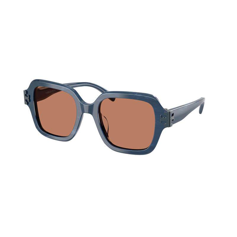 代购海外代购Tory Burch/汤丽柏琦海军蓝大理纹女士太阳眼镜防紫