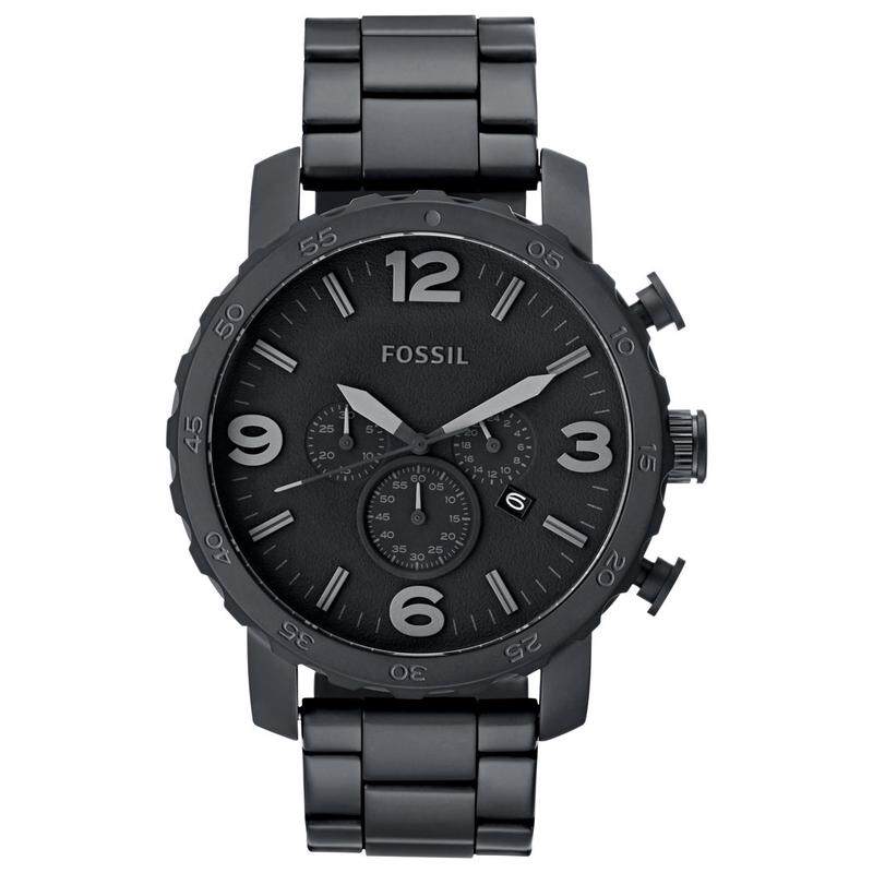 代购Fossil化石男士腕表计时日期夜光测速金属钢带黑色防水商务