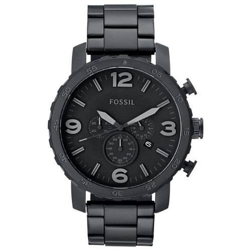 代购Fossil化石男士腕表计时日期夜光测速金属钢带黑色防水商务