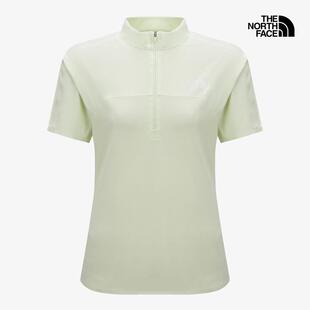 海外代购THE NORTH FACE/北面女士运动T恤透气速干半拉链短袖