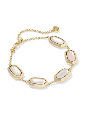 代购Kendra Scott女士手链精致优雅简约百搭金色椭圆形白色