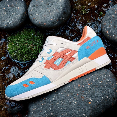 代购Asics x MITSUI GEL-LYTE III 07亚瑟士联名限定珊瑚主题跑鞋