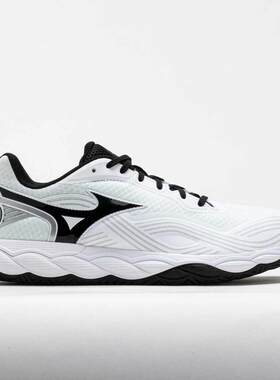 海外代购Mizuno/美津浓男士网球鞋缓震稳定黑白配色轻质匹克球