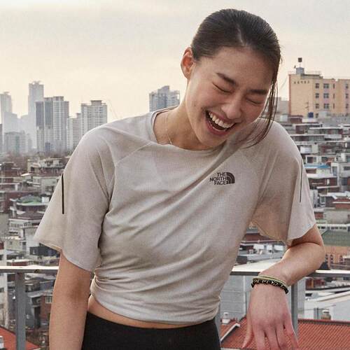 海外代购THE NORTH FACE/北面男女运动T恤透气吸湿网眼面料圆领