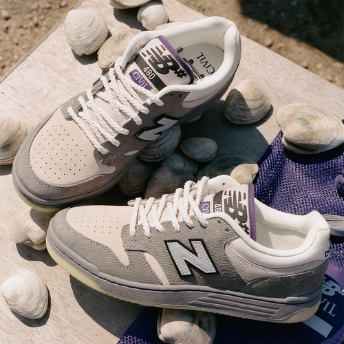 代购NEW BALANCE 480 x Civil联名款灰色反毛皮耐磨防滑男女板鞋
