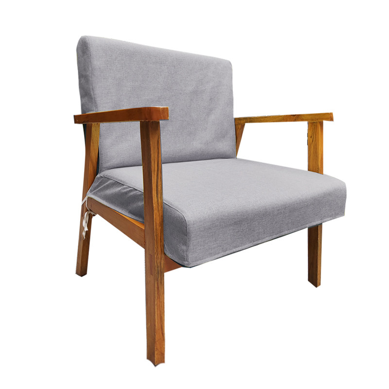 单人沙发椅套客厅休闲实木椅办公椅可拆洗防尘布套防猫抓简约定制