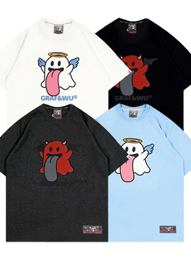 GRAF原创品牌BooGhost可爱鬼2.0天使恶魔街头宽松休闲T恤短袖