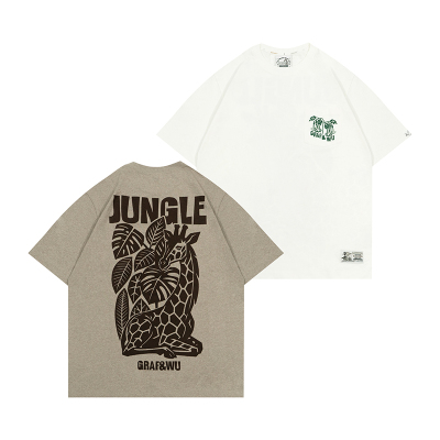 GRAF刻章风格背竹抽象雨林短袖