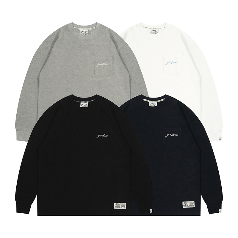 口袋棉质打底长袖GRAF原创美式棉