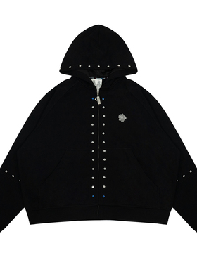 GRAF原创品牌【TheRemix】面料混音系列GW定制铆钉蓝钻重工开衫