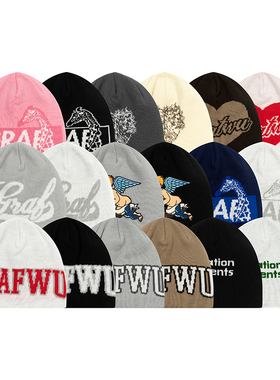 GRAF原创品牌【多款图案】美式潮流街头天使恶魔针织帽无边冷帽