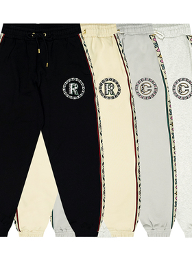 GRAF原创品牌知识产权的鲜花Copyrights织带刺绣植物加绒休闲裤