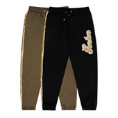 GRAF原创品牌人造皮草拼接美式 长裤 字母直拉美式 厚绒休闲宽松卫裤