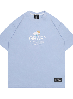 GRAF原创品牌【24Vol.3】GRAF°天气预告潮湿Drip街头美式短袖T恤