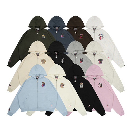 GRAF原创品牌【万圣狂欢】黑猫哥斯拉独角兽修女可爱鬼直拉厚帽衫