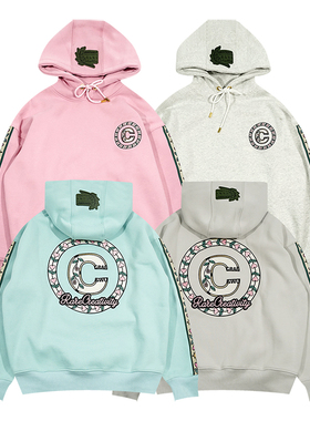 GRAF原创品牌插画著作Copyrights织带刺绣植物加绒帽衫卫衣