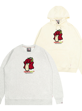 GRAF原创品牌【24Vol.2】苹果可爱鬼长虫版吐舌趣味美式帽衫卫衣