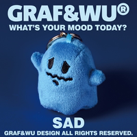 GRAF Original Brand [Mini Version] What's your mood today? Mood Cute Ghost plush toy keychain thumbnail 4