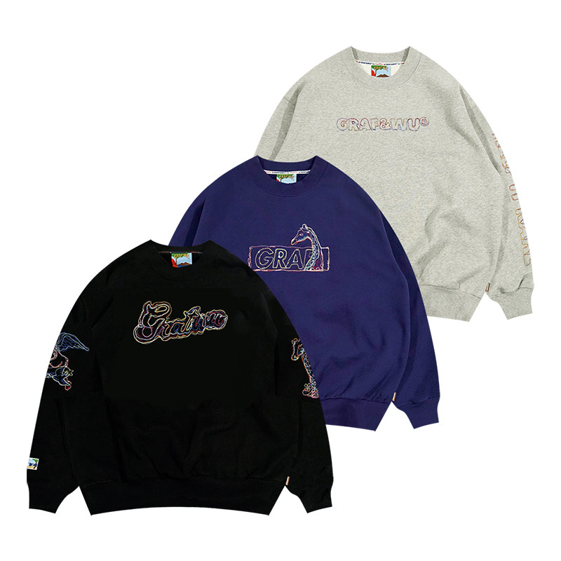 GRAF&WU霓虹线条圆领卫衣