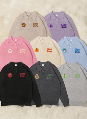 GRAF奶油风POLO领保暖羊毛衫