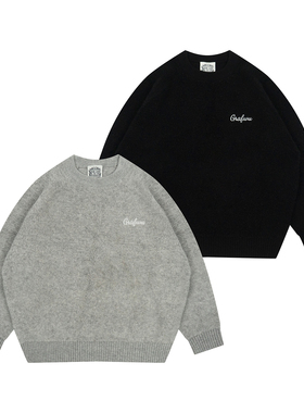 GRAF原创品牌【OldMoney】澳洲羊毛绒老钱风格针织软糯圆领厚毛衣