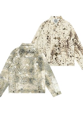 GRAF原创品牌【TheSample】基础采样系列褪色雪豹纹龙虾扣短夹克