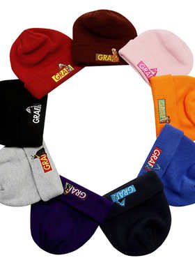 GRAF原创品牌BOXLOGO长颈鹿黑猫斑马等经典标识多色秋冬针织线帽