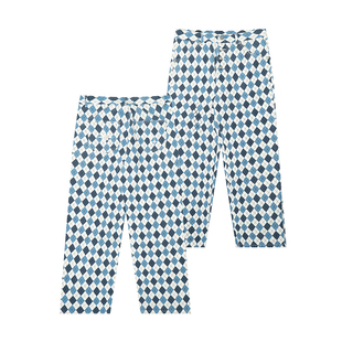 GRAF原创品牌【北卡蓝】长颈鹿美式星星五金菱形白牛仔水洗工装裤