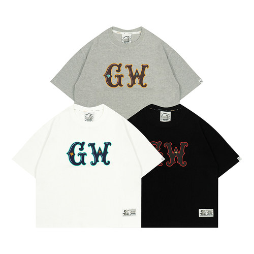 GRAF哥特GW大字母短宽华夫格短袖