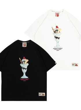 GRAF原创品牌【24Vol.1】可爱鬼长颈鹿生巧樱桃圣代美式街头短袖