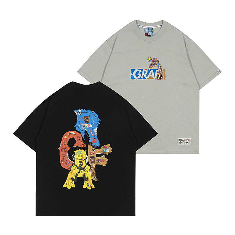 印花宽松艺术家街头短袖GRAF&WU