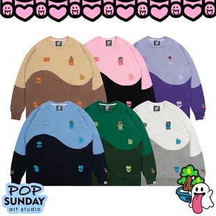 摇钱树可爱鬼招财合作美式 POPSUNDAY 圆领卫衣绒 GRAF原创品牌