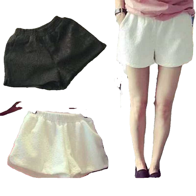 2024外贸新款简约女薄款外穿蕾丝松紧腰阔腿短裤胖妹妹200斤夏季